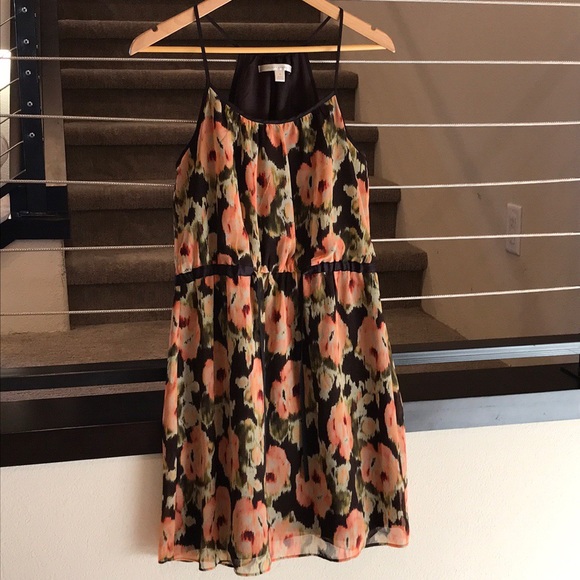 Floral Print Drawstring Waist Cocktail Mini Dress - Picture 3 of 5